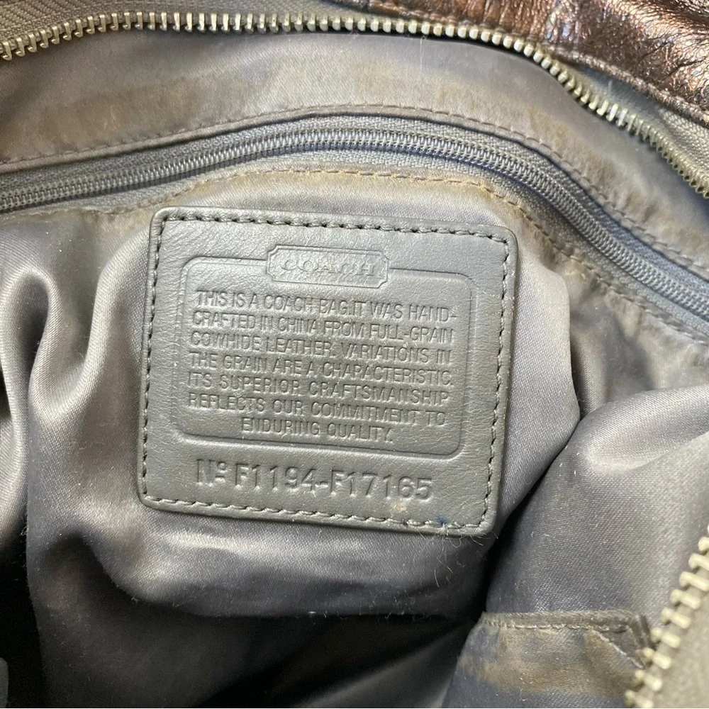 COACH Bronze Metallic Leather Shoulder Bag